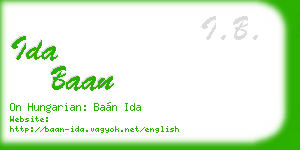 ida baan business card